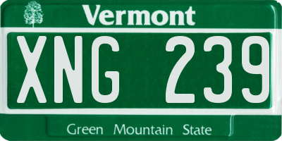 VT license plate XNG239