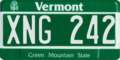 VT license plate XNG242