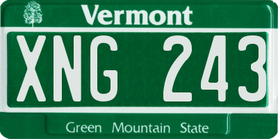 VT license plate XNG243