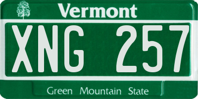 VT license plate XNG257