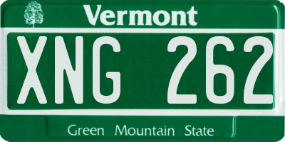 VT license plate XNG262