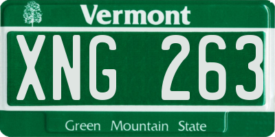 VT license plate XNG263