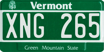 VT license plate XNG265