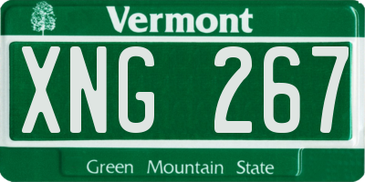 VT license plate XNG267