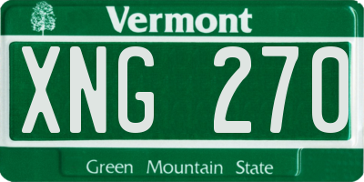 VT license plate XNG270