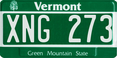 VT license plate XNG273