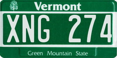 VT license plate XNG274