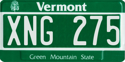 VT license plate XNG275