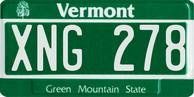VT license plate XNG278
