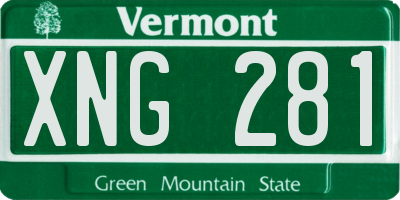 VT license plate XNG281