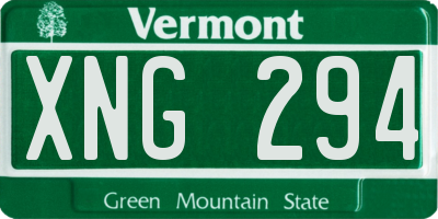 VT license plate XNG294