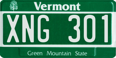 VT license plate XNG301