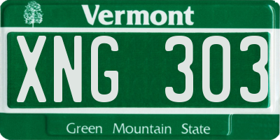 VT license plate XNG303