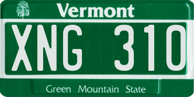 VT license plate XNG310