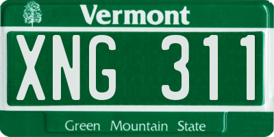 VT license plate XNG311