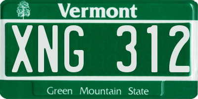 VT license plate XNG312