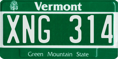 VT license plate XNG314