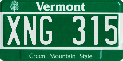 VT license plate XNG315