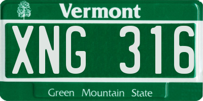VT license plate XNG316