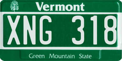 VT license plate XNG318