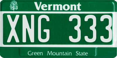 VT license plate XNG333