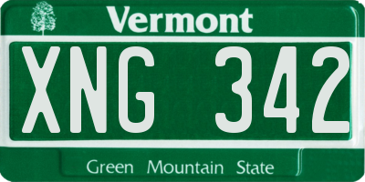 VT license plate XNG342