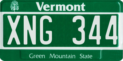 VT license plate XNG344