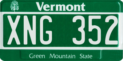 VT license plate XNG352