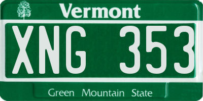 VT license plate XNG353