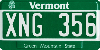 VT license plate XNG356