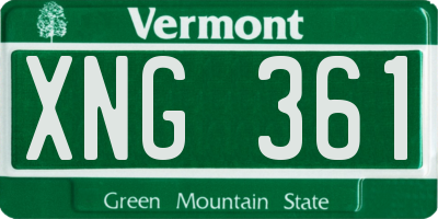 VT license plate XNG361