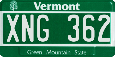 VT license plate XNG362