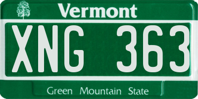 VT license plate XNG363