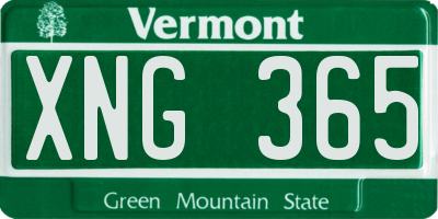 VT license plate XNG365