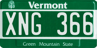 VT license plate XNG366