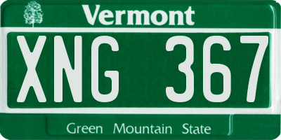 VT license plate XNG367