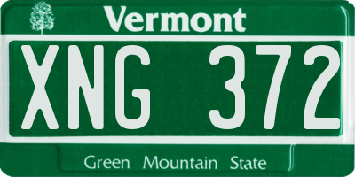 VT license plate XNG372