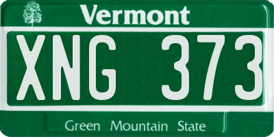 VT license plate XNG373