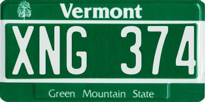 VT license plate XNG374