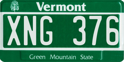 VT license plate XNG376