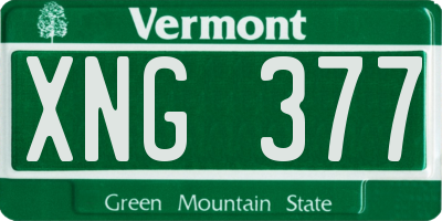 VT license plate XNG377
