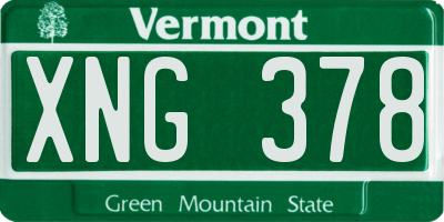VT license plate XNG378