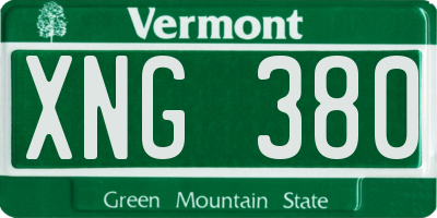 VT license plate XNG380