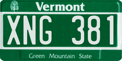 VT license plate XNG381