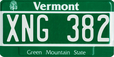 VT license plate XNG382
