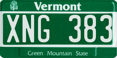 VT license plate XNG383