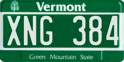 VT license plate XNG384