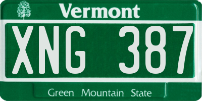 VT license plate XNG387