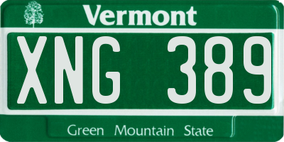 VT license plate XNG389