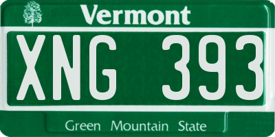 VT license plate XNG393